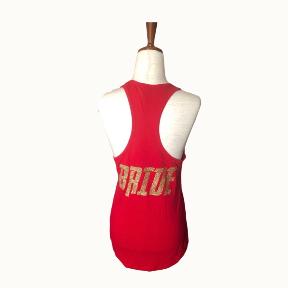 Lofi Wonder Woman‎ Bride Red Gold Glitter Tank L - Picture 2 of 5
